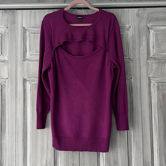 Torrid Plum Peek a Boo / Keyhole Pullover Sweater Size 3 Womens - Picture 1 of 11